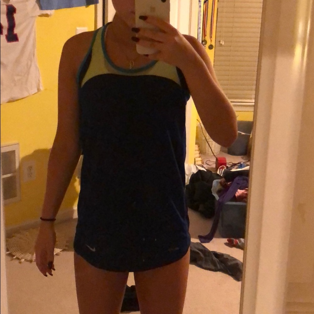 Nike Blue and Green Tank top